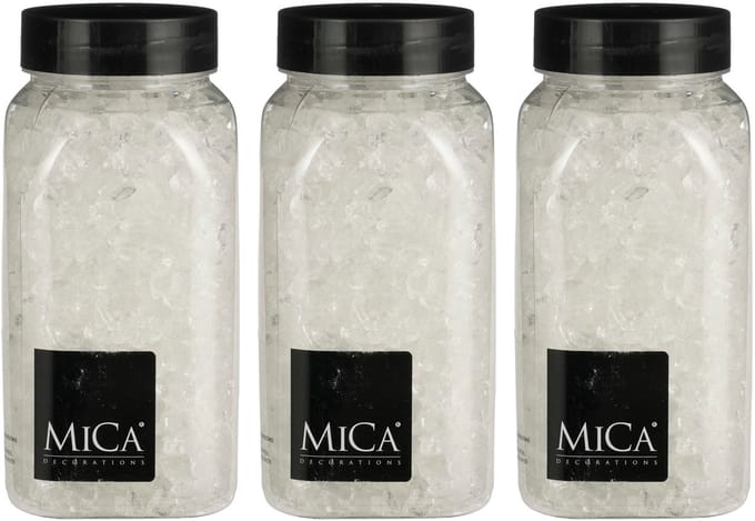 Mica Decorations decoratie steentjes / granulaat - 3x - 650 ml - 4-10 mm - transparant - siergrind