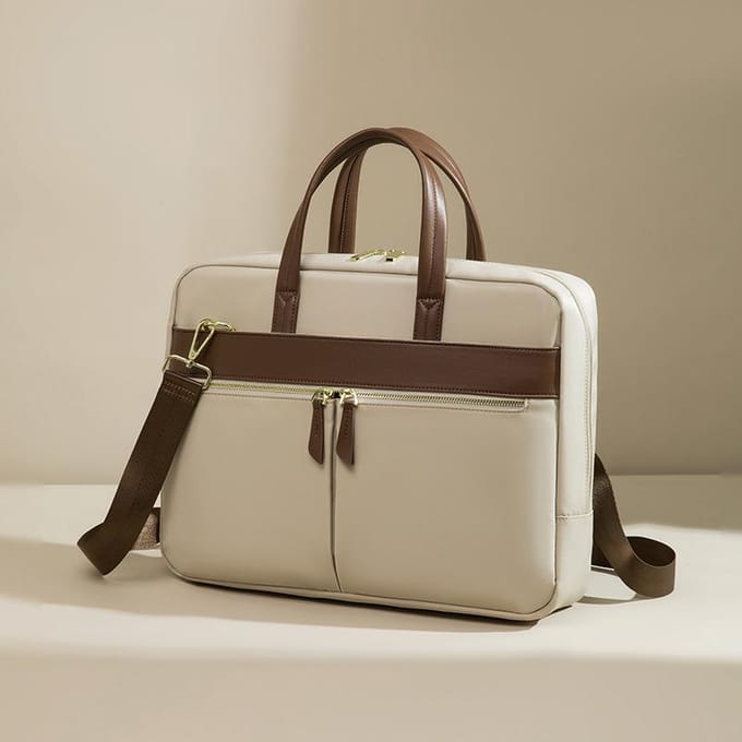 Dames Laptop Laptop Tas Binnentas Lichtgewicht Tote Bag beige