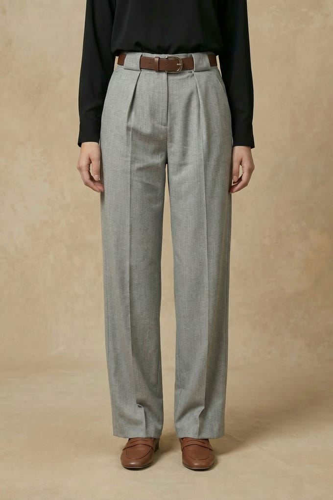 Hoge Taille Plissé Brede Pijpen Broek