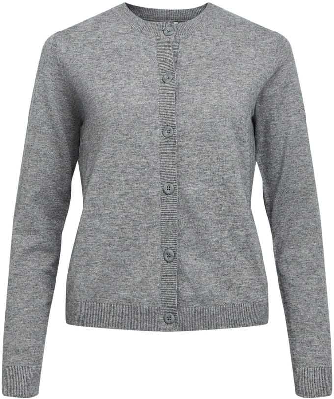 Object Vest Objthess L/s Short Cardigan Noos 23043508 Medium Grey Melange Dames Maat - M