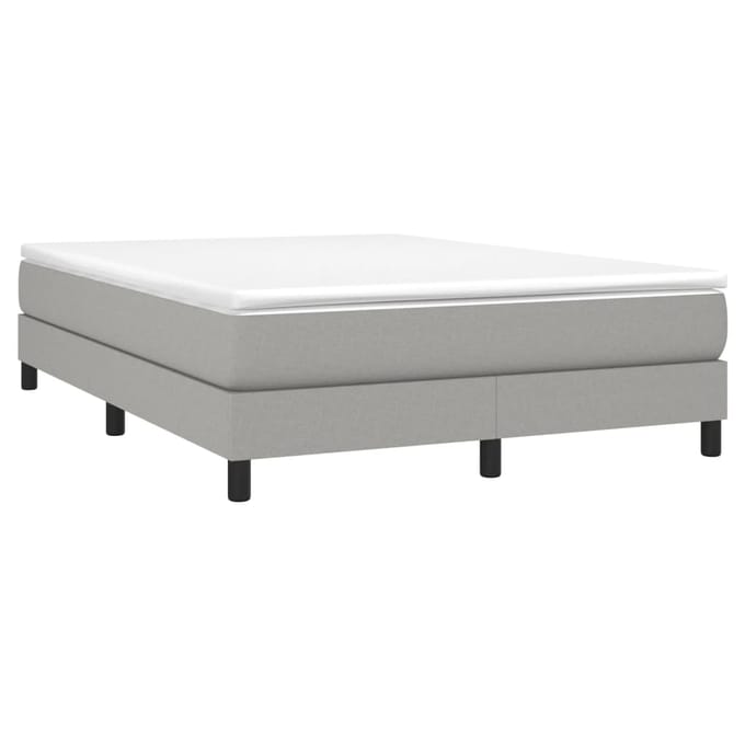 vidaXL - Boxspring - bed - stof - lichtgrijs - 140x200 - cm