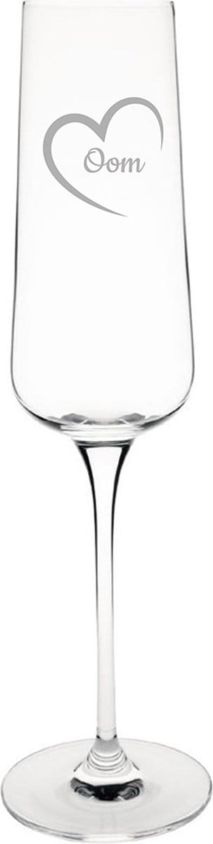 Gegraveerde Champagneglas 27cl Oom met hartje