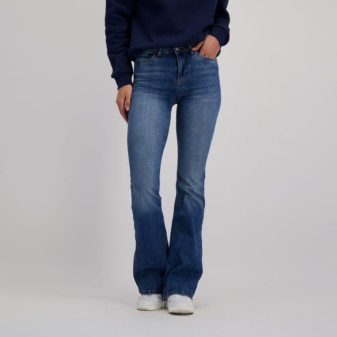 flared fit jeans van katoenmix model 'MICHELLE'