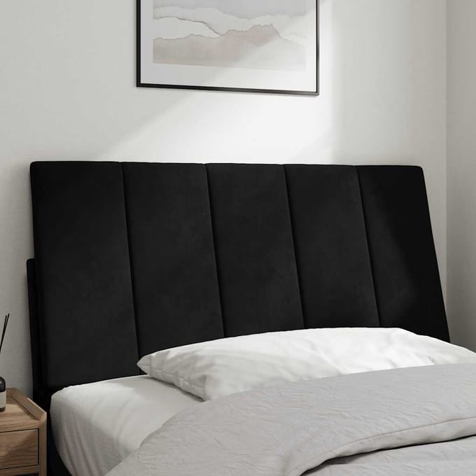 vidaXL - Hoofdbordkussen - "Hanko" - 100 - cm - fluweel - zwart