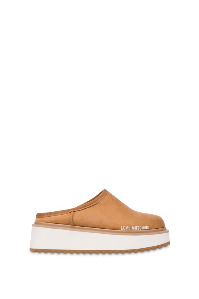 Moschino Platform Power Velour Clogs Brown Taglia: 36 | Infradito Outlet | Donna | Marrone