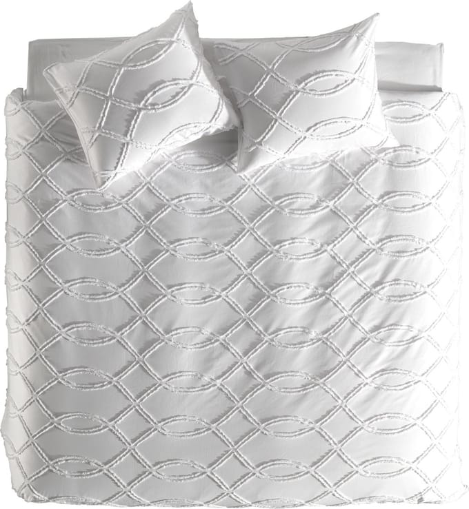 Yellow Dekbedovertrek Mindel - Effen Bedlinnen - 140-x200-220 cm - Wit - Dekbedhoes van Katoen / Polyester