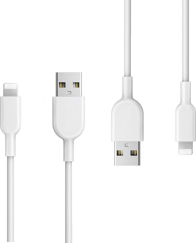 2x 8-PIN naar USB 2.0 Kabel - Geschikt voor iPhone - Oplader 12W - Snoer - Oplaadkabel - Datakabel
