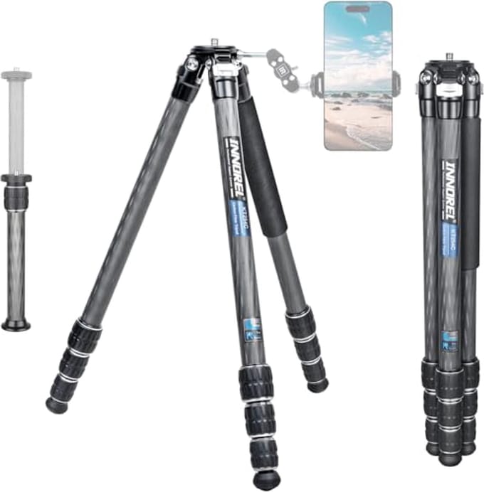 Professioneel Draagbaar Reisstatief voor DSLR Camera - Max Belasting 33 lbs/15 kg, Compact en Lichtgewicht