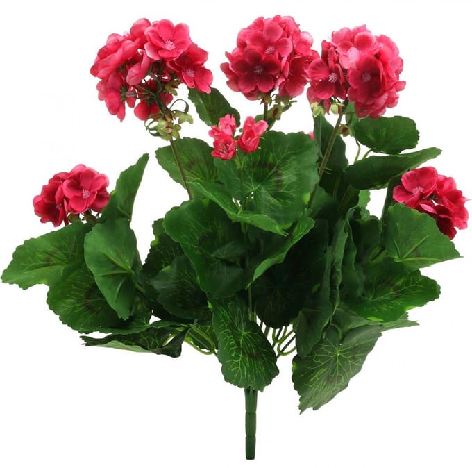 Geranium kunstbloem roze kunst balkonbloem 7 bloemen H38cm