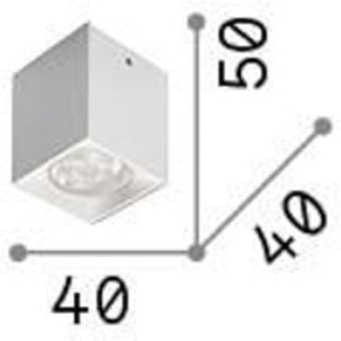 Ideal Lux LED downlight Dot Square, wit, aluminium, 3.000 K