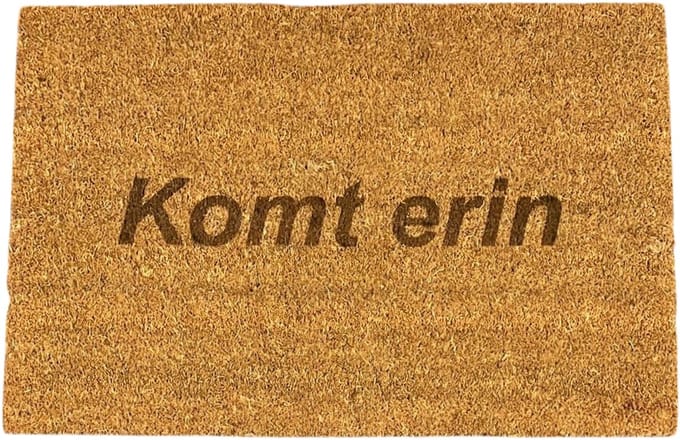 Deurmat met tekst - Deurmat kokos - Deurmat binnen - Komt erin - 40x60 cm - Bruin