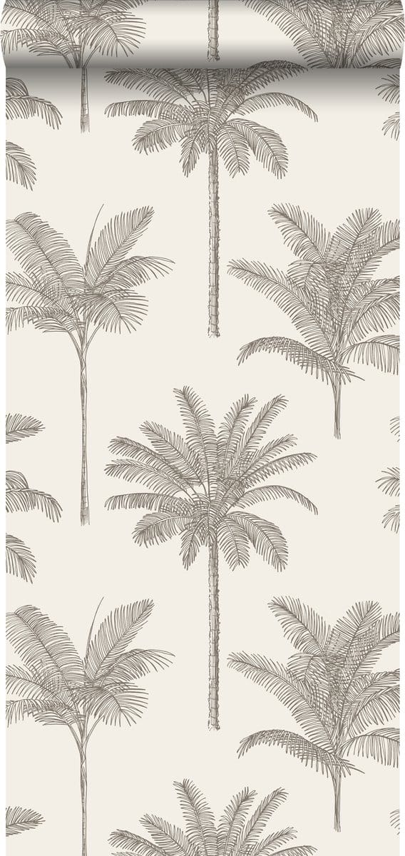 ESTAhome behang palmbomen lichtbeige - 53 cm x 10.05 m - 139163