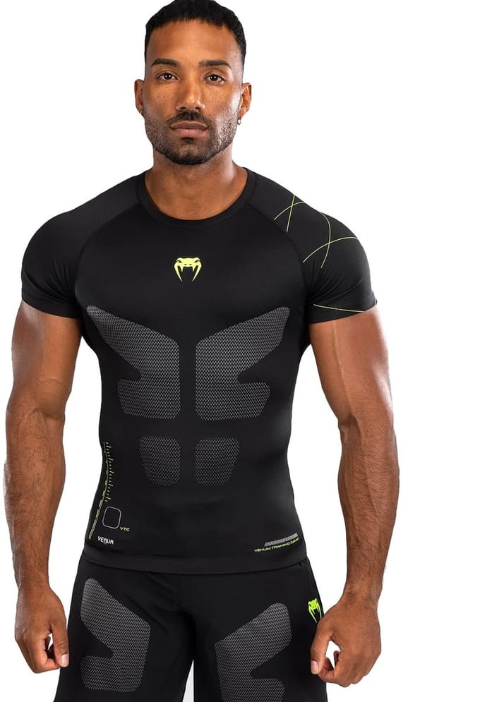 Venum Training Camp 4.0 Rashguard Zwart Neon Groen - M