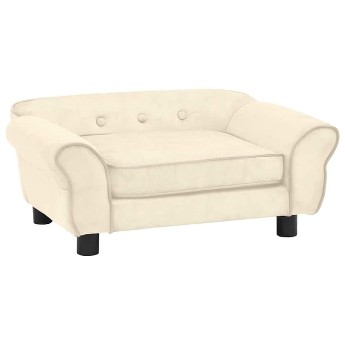 vidaXL - Hondenbank - 72x45x30 - cm - pluche - crèmekleurig