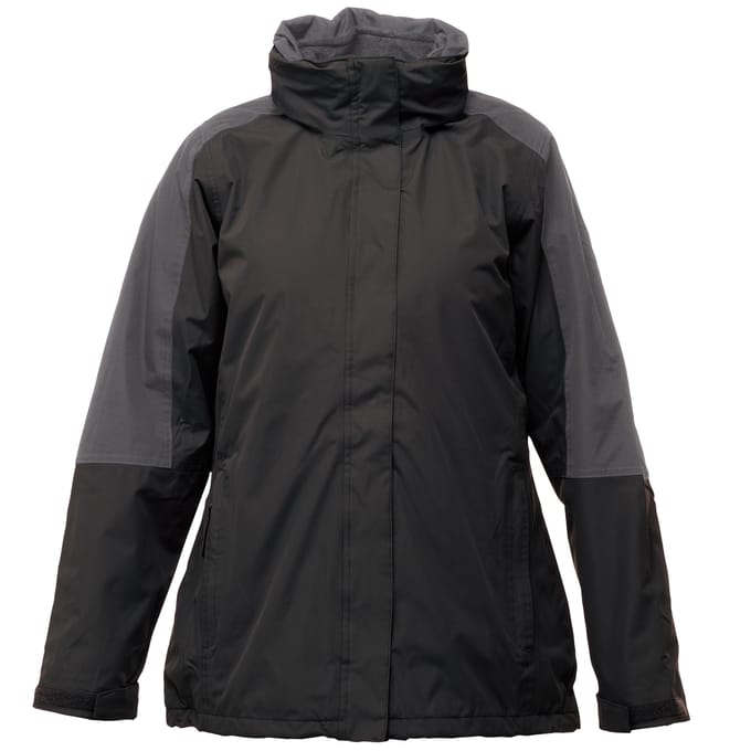 Regatta - Dames Defender III 3-In-1 Jas (Waterdicht & Winddicht) (Zwart/Grijs)