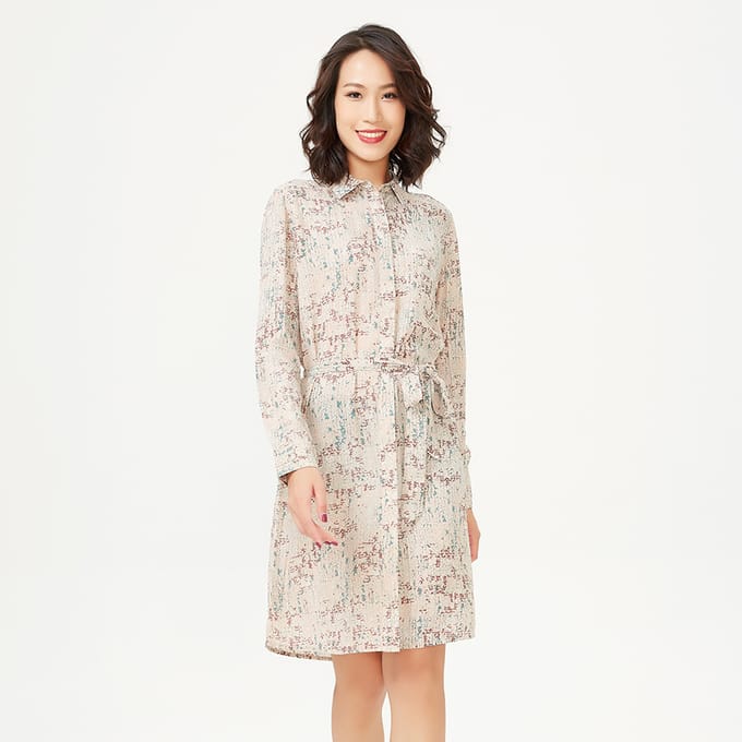 Lichte print shirt-jurk