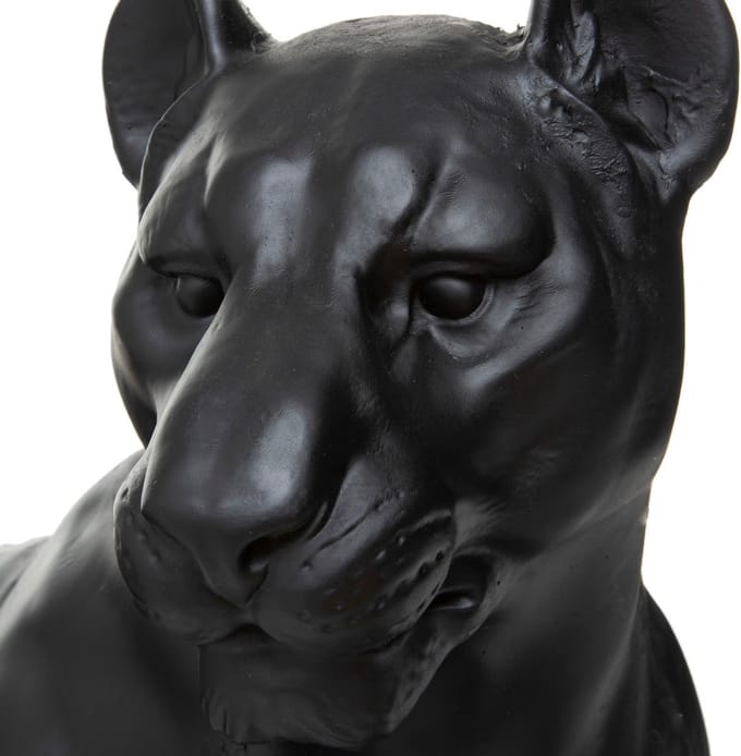 Atmosphera Beeld Liggende Luipaard - 80x39x38cm - Zwart