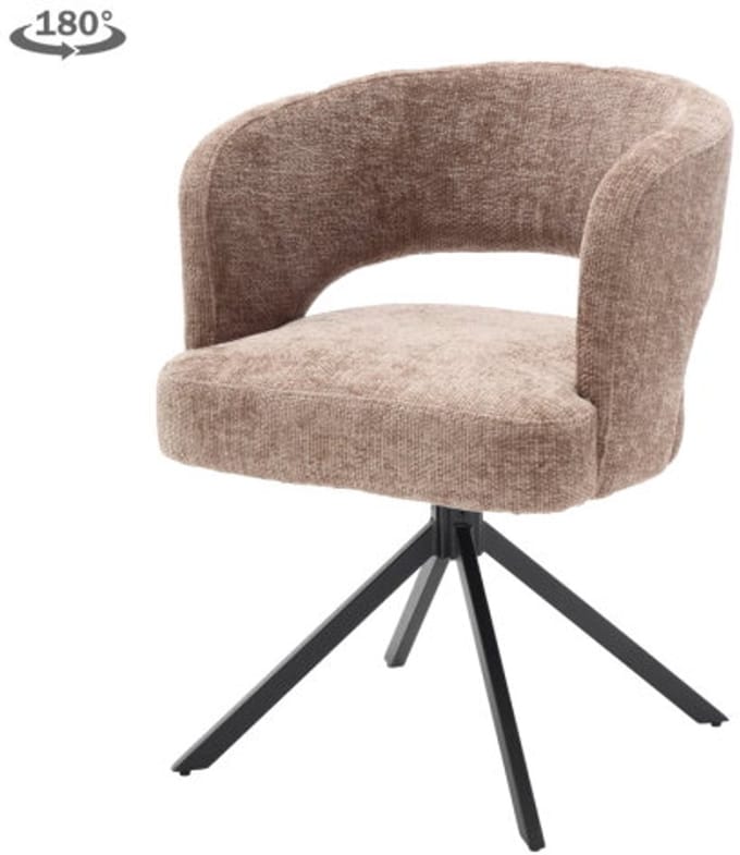 Tower Living Eetkamerstoel Mura draaibaar Chenille - Cappucino