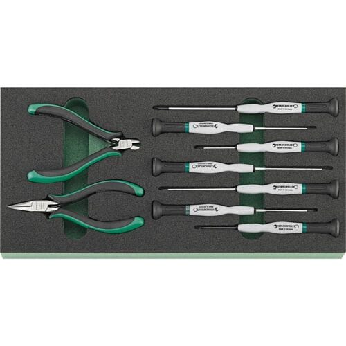 Stahlwille 1/3 Gereedschapsmodule voor Elektronica, 9 Delen