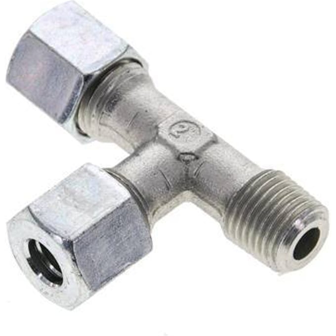 8L & R1/4'' Verzinkt Stalen L-Snijringkoppeling Buitendraad 315bar ISO 8434-1
