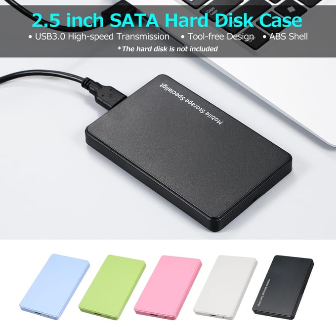 2,5 inch harde schijfbehuizing USB3.0 externe HDD/SSD-behuizing SATA harde schijfbehuizing Gereedschapsvrij ontwerp wit