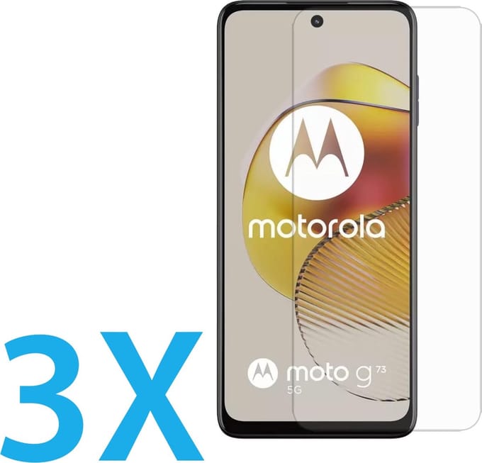 Glasplaatje Geschikt voor: Motorola Moto G73 - 3x Screenprotector - screen protector - glas - bescherm - beschermglas