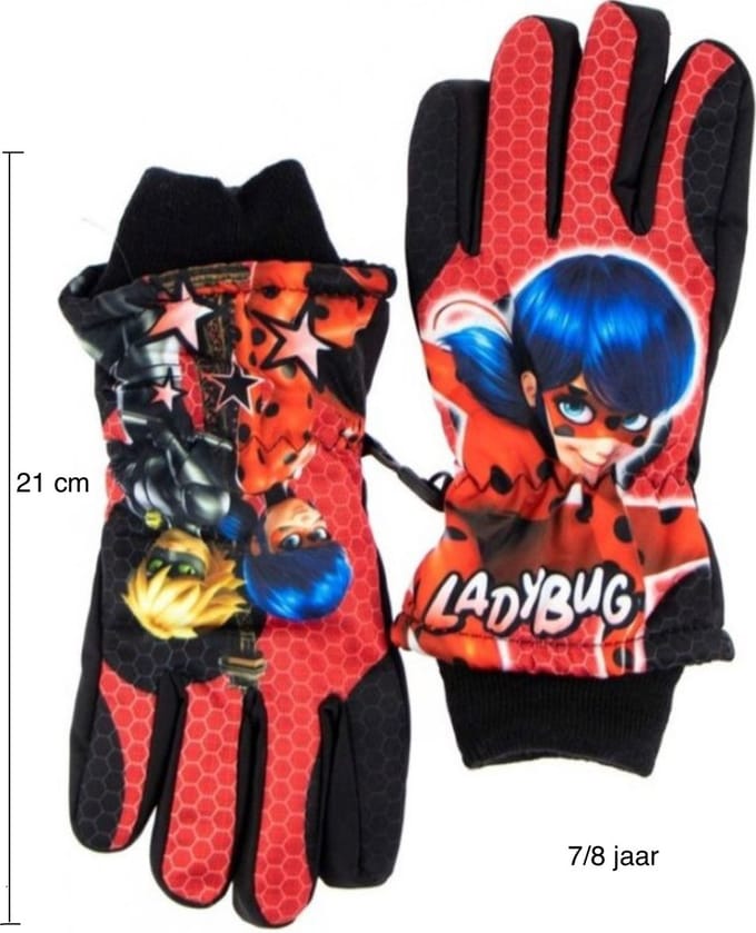 Miraculous Ladybug Skihandschoenen - Maat 7/8 jaar - 122/128