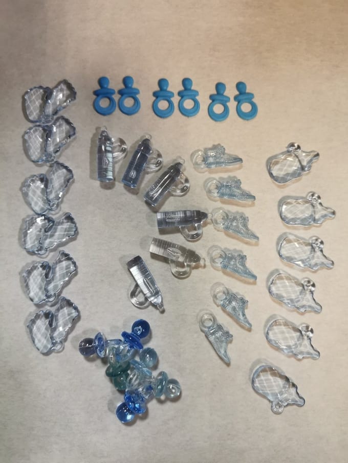 37 delig knutselpakket bedeltjes geboorte babyshower blauw