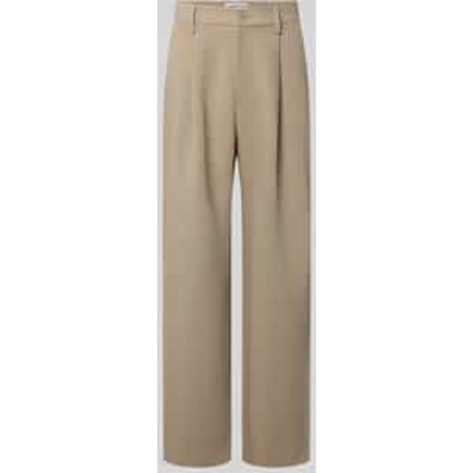 Wide leg bandplooibroek met viscosemix