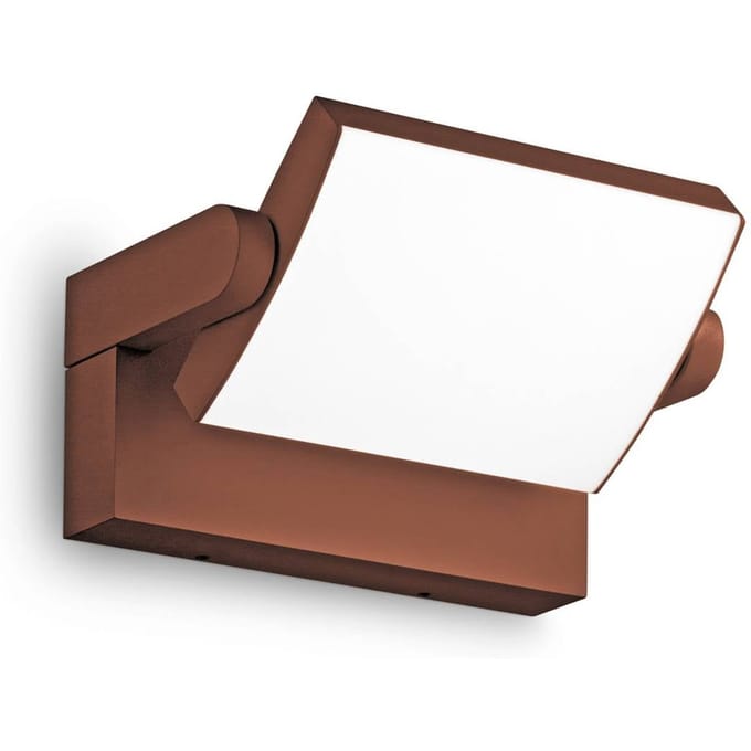 Ideal Lux LED buiten wandlamp Swipe, koffie, IP54, 3.000 K