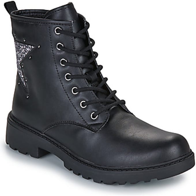GEOX CASEY MEISJES - ZWART/GUNMETAL