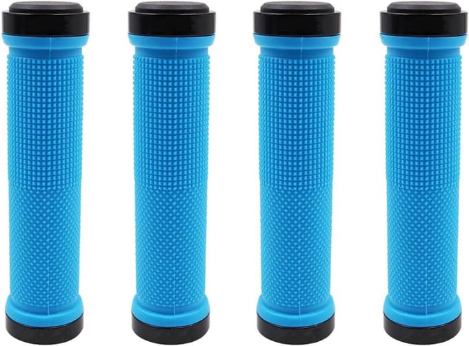 Set van 4 Rechte Fietsstuurgrepen met Dubbele Locking - Antislip Rubberen Handvatten voor Fietsen en Mountainbikes