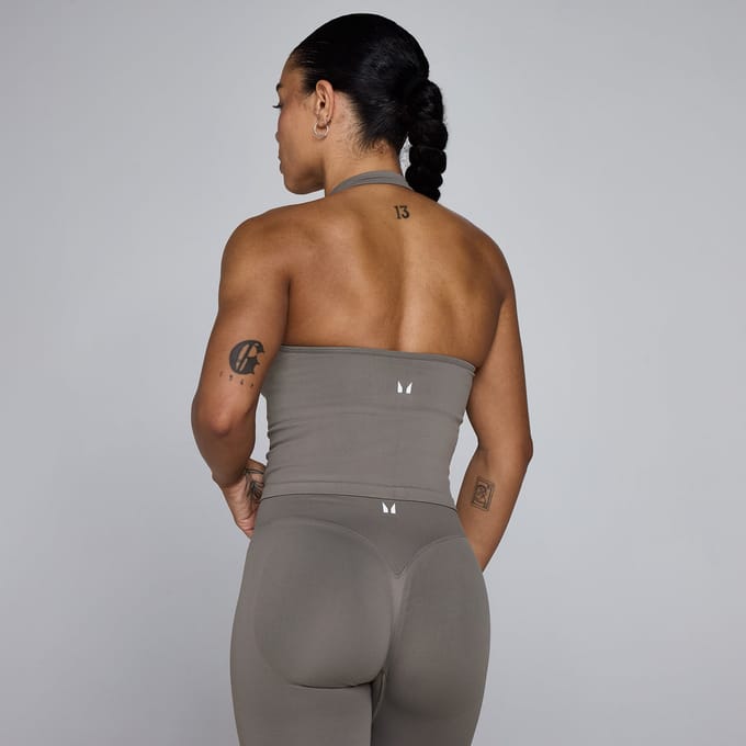MP Dames Tempo Naadloze Halternek Top - Dark Truffle - M