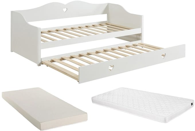 Vente-unique Bedbankje hout wit 2x90x190 cm