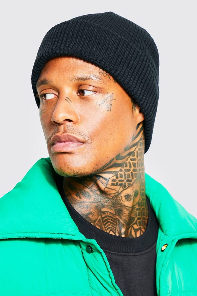 Geribbelde klassieke beanie | Black