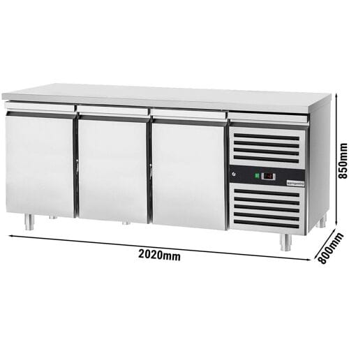 GGM Gastro Bäckereikühltisch PREMIUM - 2000x800mm - mit 3 Türen Zilver