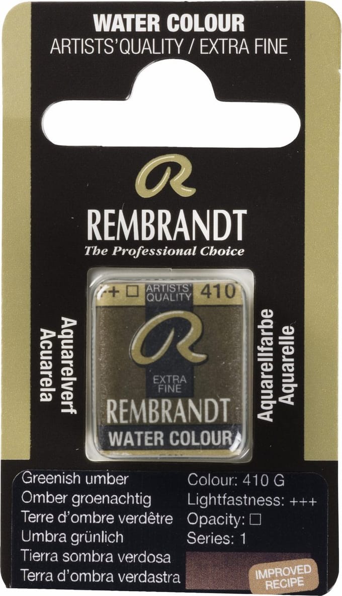 Rembrandt Aquarelverf - napje - Omber Groenachtig 410   8712079439286   Verf