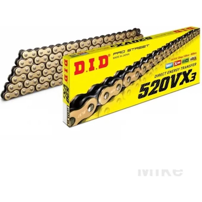 Motorfiets rolketting D.I.D 520Vx2(G&B) X 96 Mail. Fj