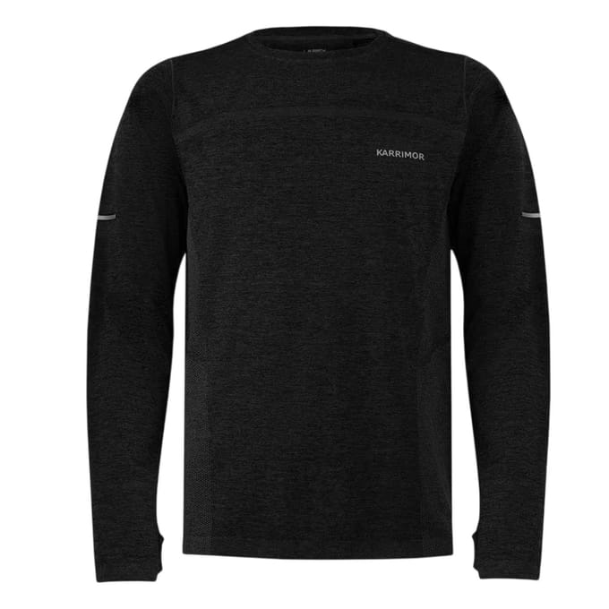 Karrimor Heren Xlite Hardlooptop met lange mouwen (Zwarte mergel)