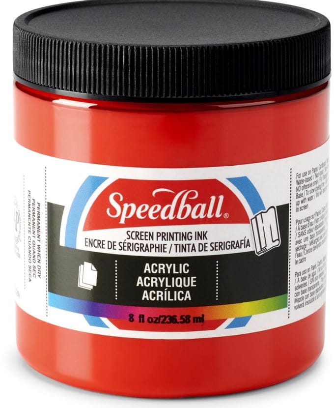 Acrylic ink medium red screen printing - Speedball