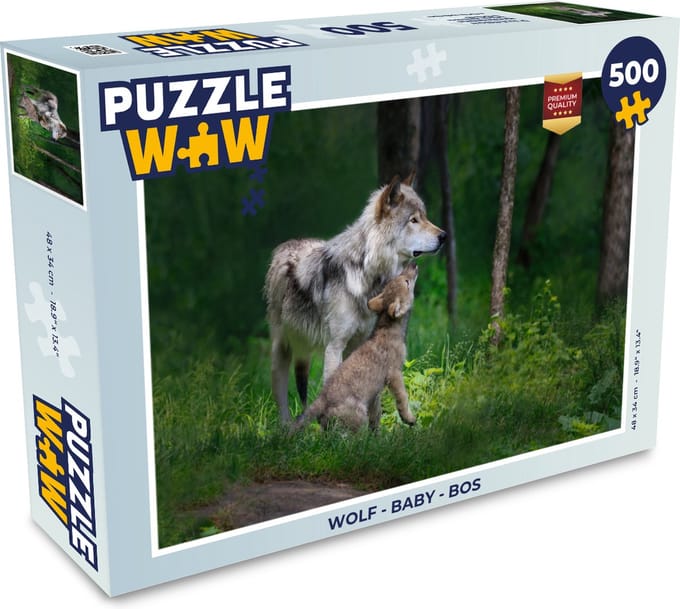 Puzzel Wolf - Baby - Bos - Legpuzzel - Puzzel 500 stukjes