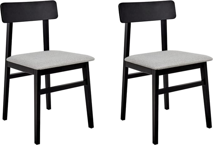 STACY - Eetkamerstoelen set van 2 - Lichtgrijs - Rubberhout