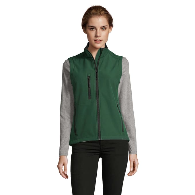 SOLS Dames/Dames Rallye Softshell Mouwloos Gilet (Fles groen)