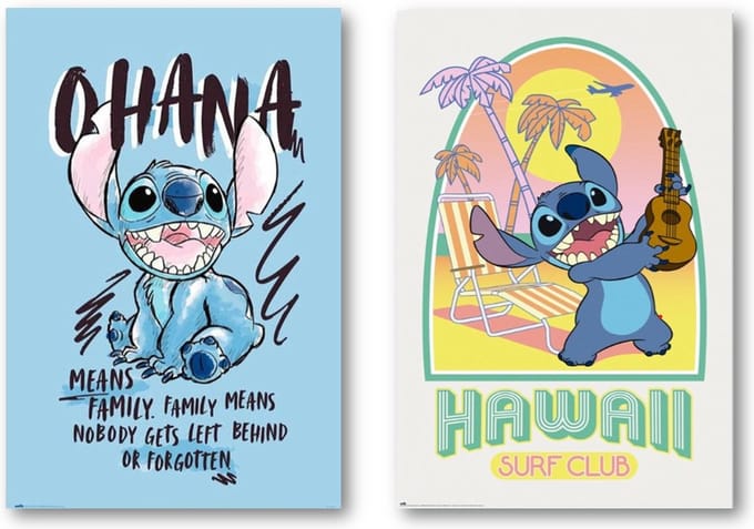 Stitch poster - Set van twee verschillende posters - Lilo & Stitch - Formaat 61 x 91.5 cm