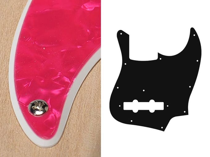 Boston JB-210-PP pickguard, Jocker bass, standard, 2 ply, pearl pink