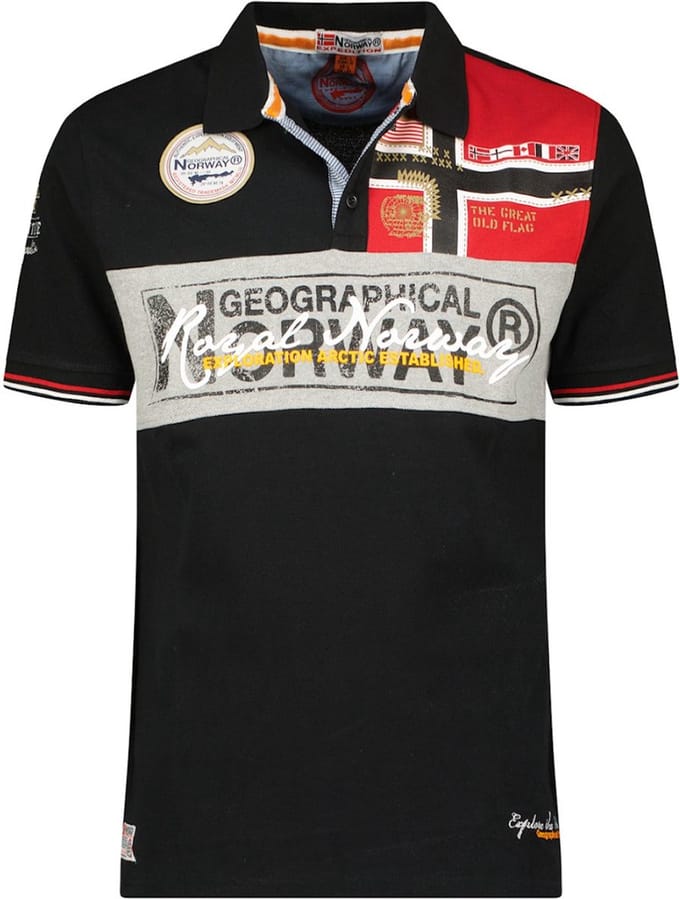 Geographical Norway Heren Polo Kidney Zwart - M