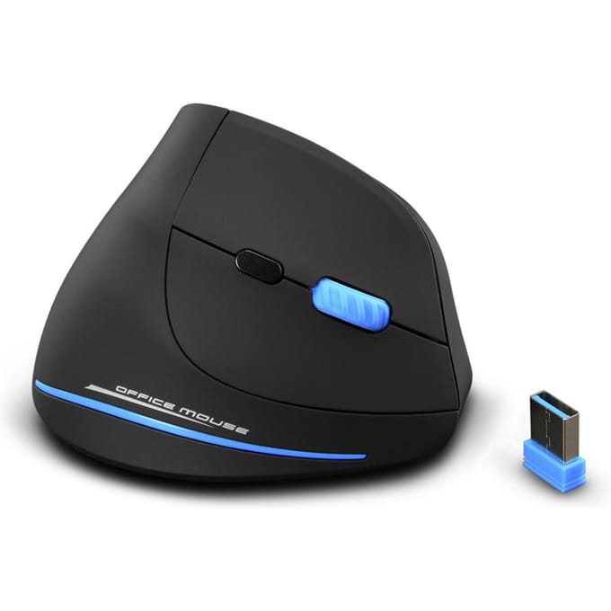 Muis ottico senza fili regolabile 2.4G 2400 DPI muis da gioco zwart