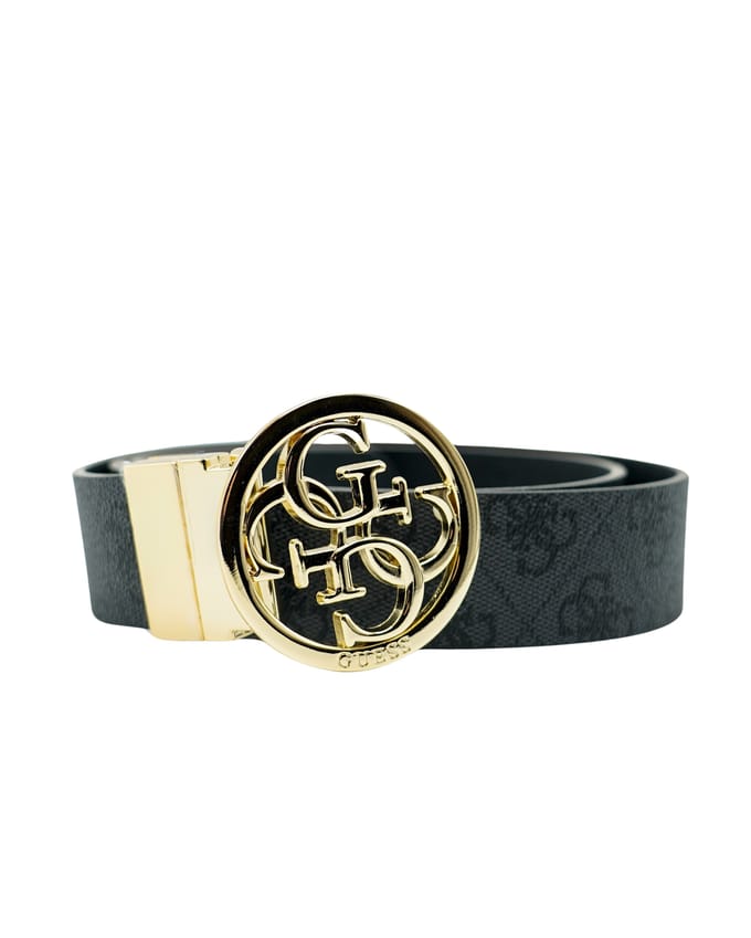 Guess Noelle Verstelbare en Omkeerbare Dames Broekriem - Coal Logo - Maat M