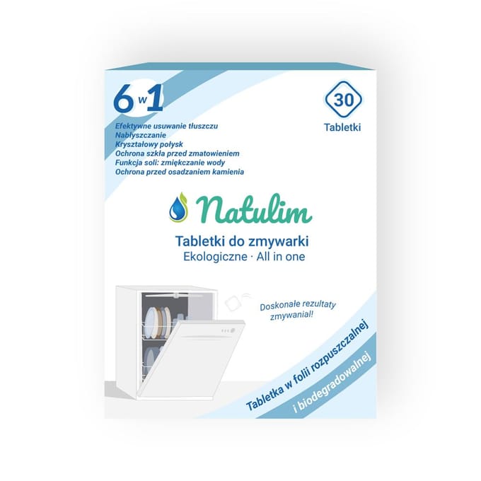 Natulim, Pastilles Éco pour lave-vaisselle 6 en 1, 30 pièces
