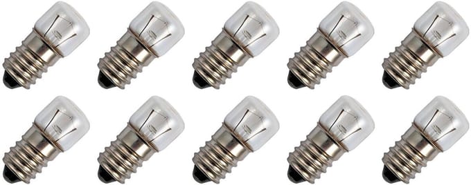 Signaallamp E14 12V 5W - 416 mAh - 10 stuks - T16 Gloeilamp Ø16mm - 35mm - 2500K - Dimbaar